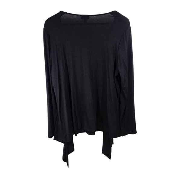J. Jill Wearever Collection Womens Black Stretch Tee With Built-In Cardigan L - Picture 2 of 7